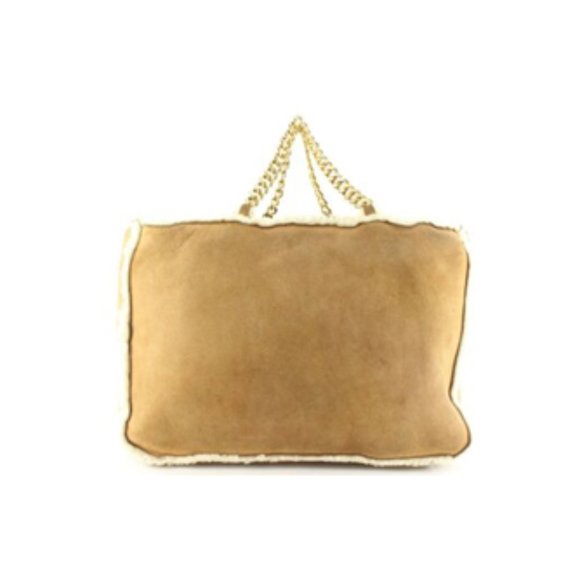 Chanel Brown Shearling Sheepskin Chain Tote GHW 4CAS0419 - Picture 1 of 12